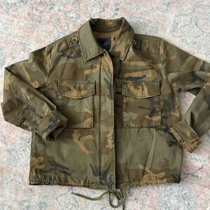 Sanctuary Camo Bomber Jacket in Olive & Brown